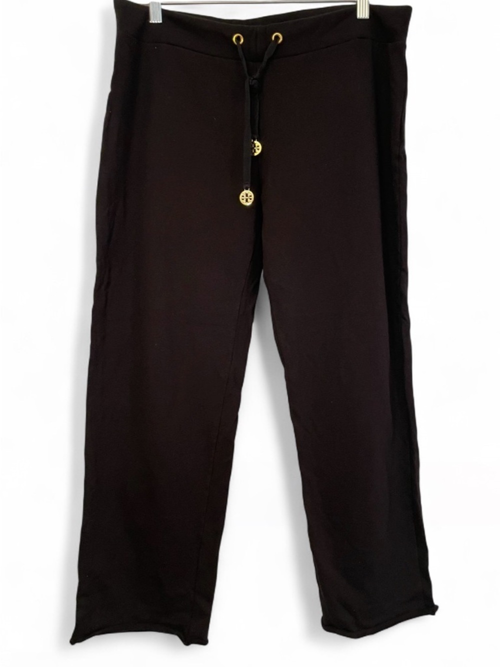 Tory Burch Black Cropped Black Cotton Pants Womens Size Medium